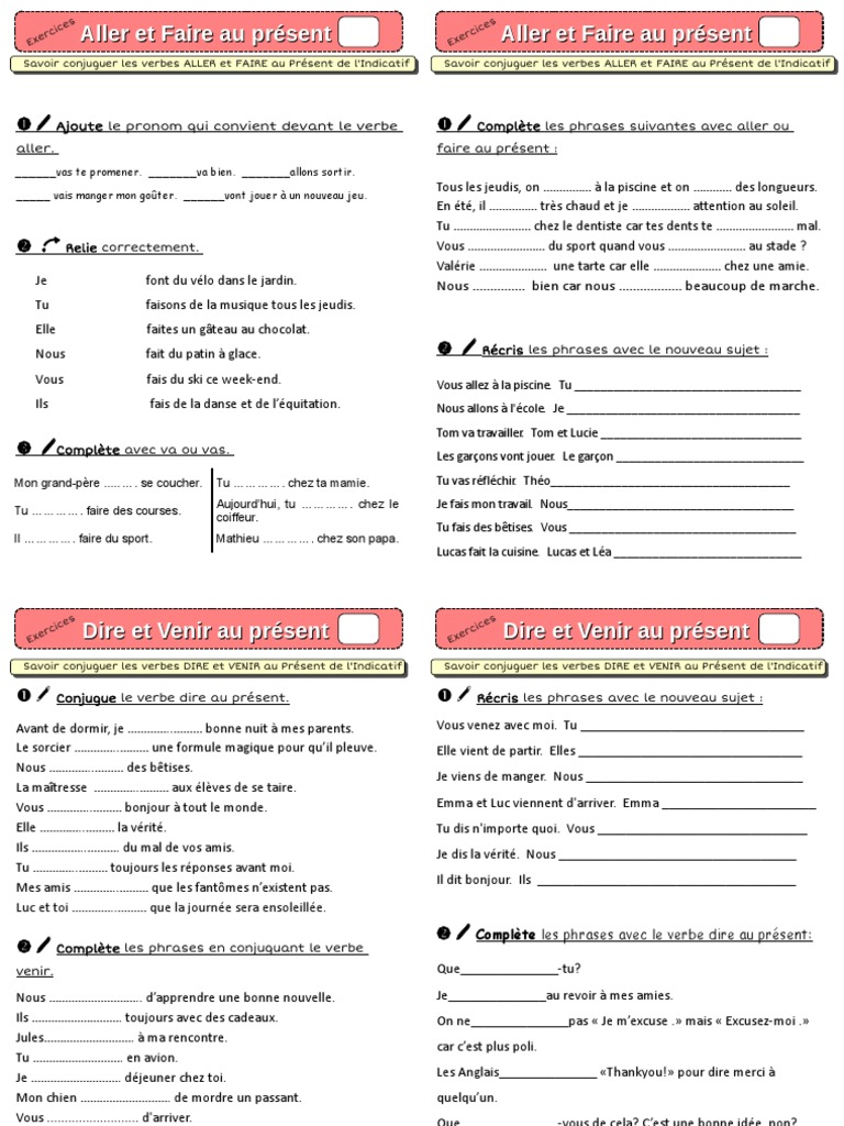 Conjugaison des verbes au présent CE1 | PDF | Verbe | Grammaire