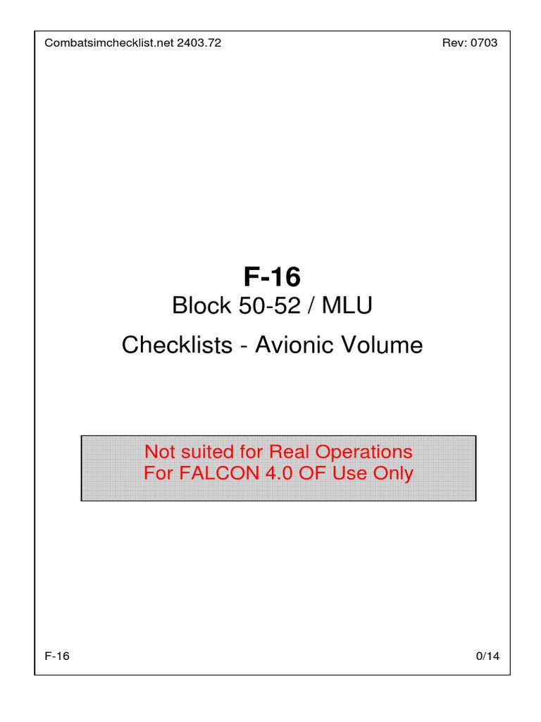 Checklists Avionic OF 0703 | PDF | Electronic Warfare | Very High Frequency