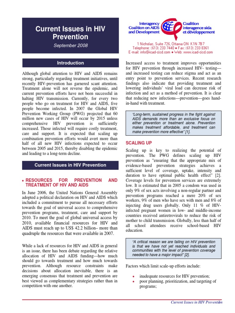 Key Challenges in HIV Prevention Strategies | PDF | Hiv/Aids | Sexually ...