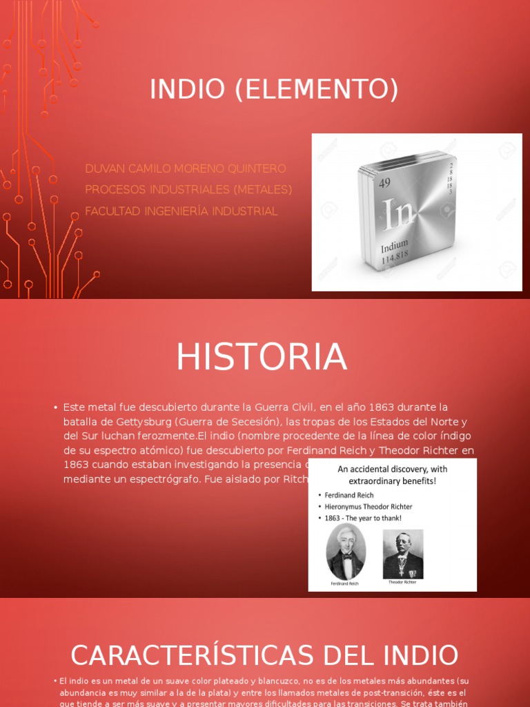Indio (Elemento) | PDF | Elementos metálicos | Conjuntos de elementos ...