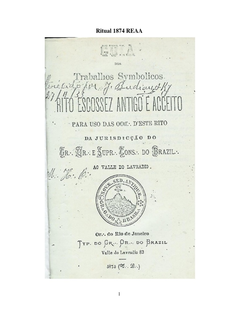 Ritual 1874 REAA PDF | PDF