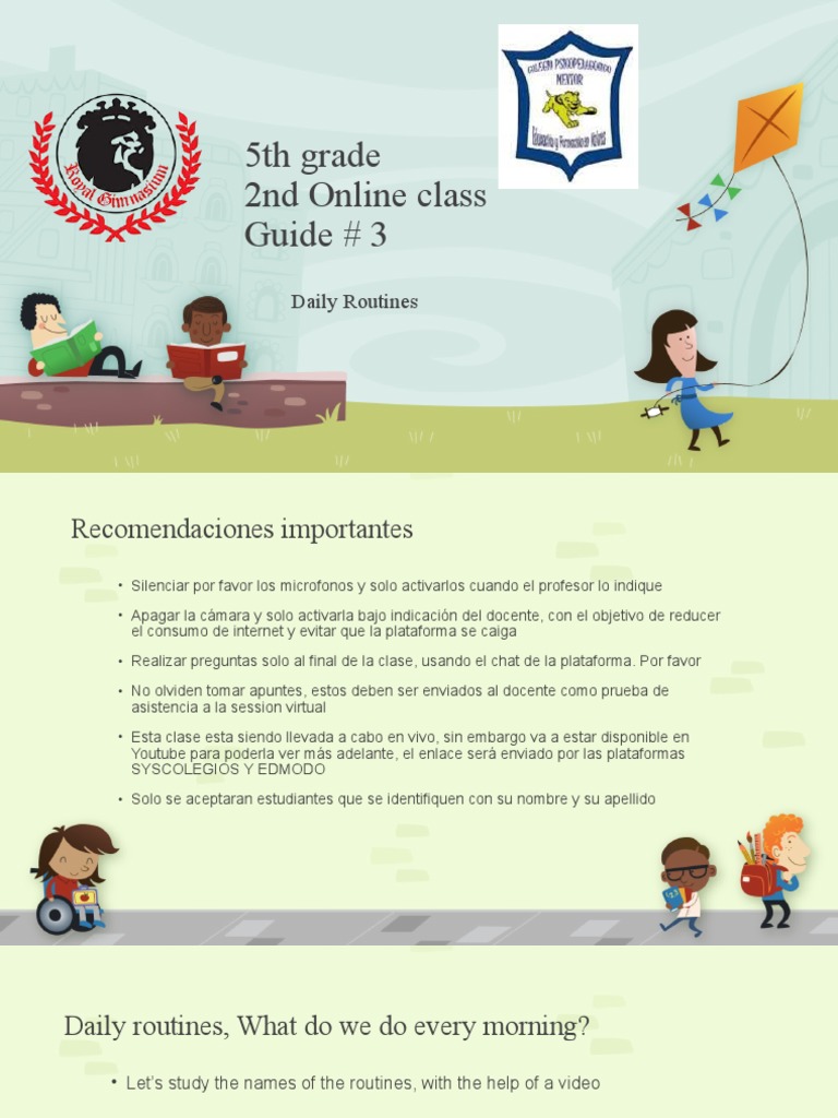 Daily Routines 5th Grade Class 2 | PDF