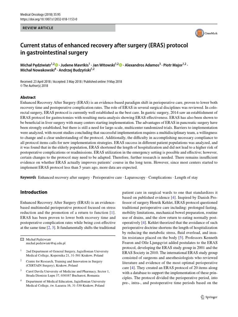 ERAS Guidelines PDF PDF