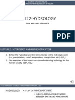 Lecture 1: Introduction To Hydrology