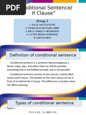 Conditional Sentence Sentence Linguistics Subject Grammar