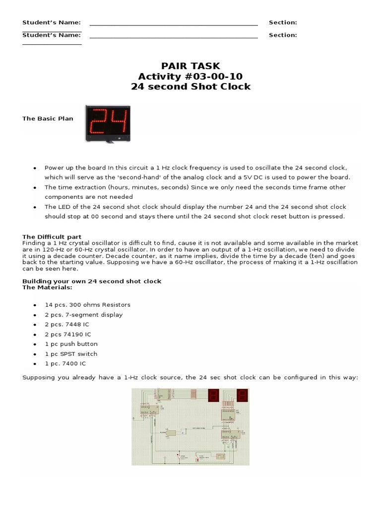 24 Second Shot Clock Circuit Guide | PDF