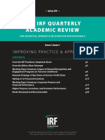 The Irf Quarterly Academic Review: Improving Practice & Application