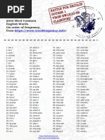 5000 Most Common English Words (In Order of Frequency | PDF