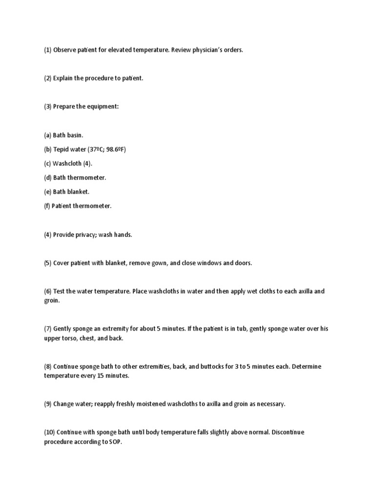 Tepid Sponge Bath PDF