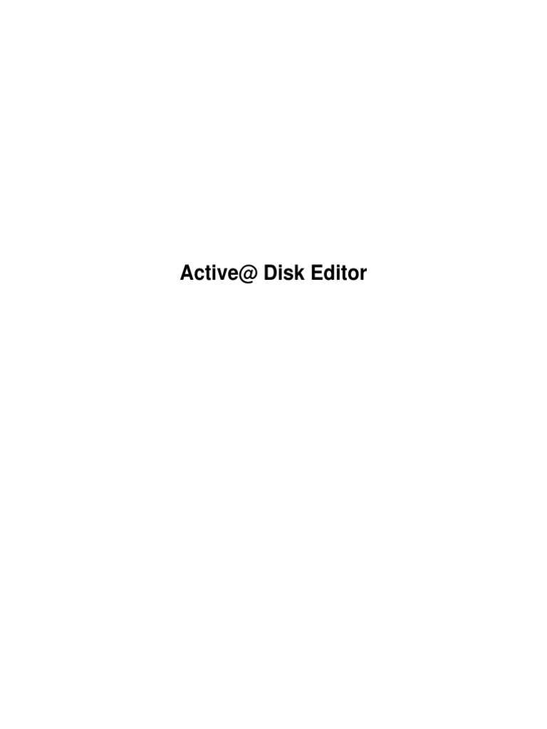 Active@ Disk Editor | Download Free PDF | Hard Disk Drive | Computer File