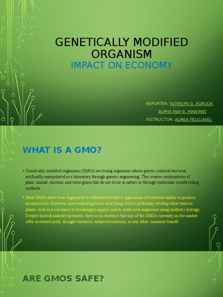 Economic Impact of GMOs Explained | PDF | Genetically Modified Organism ...