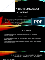 Issues in Biotechnology: Cloning