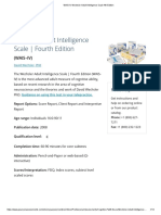 pearson WAIS-IV Wechsler Adult Intelligence Scale 4th Edition