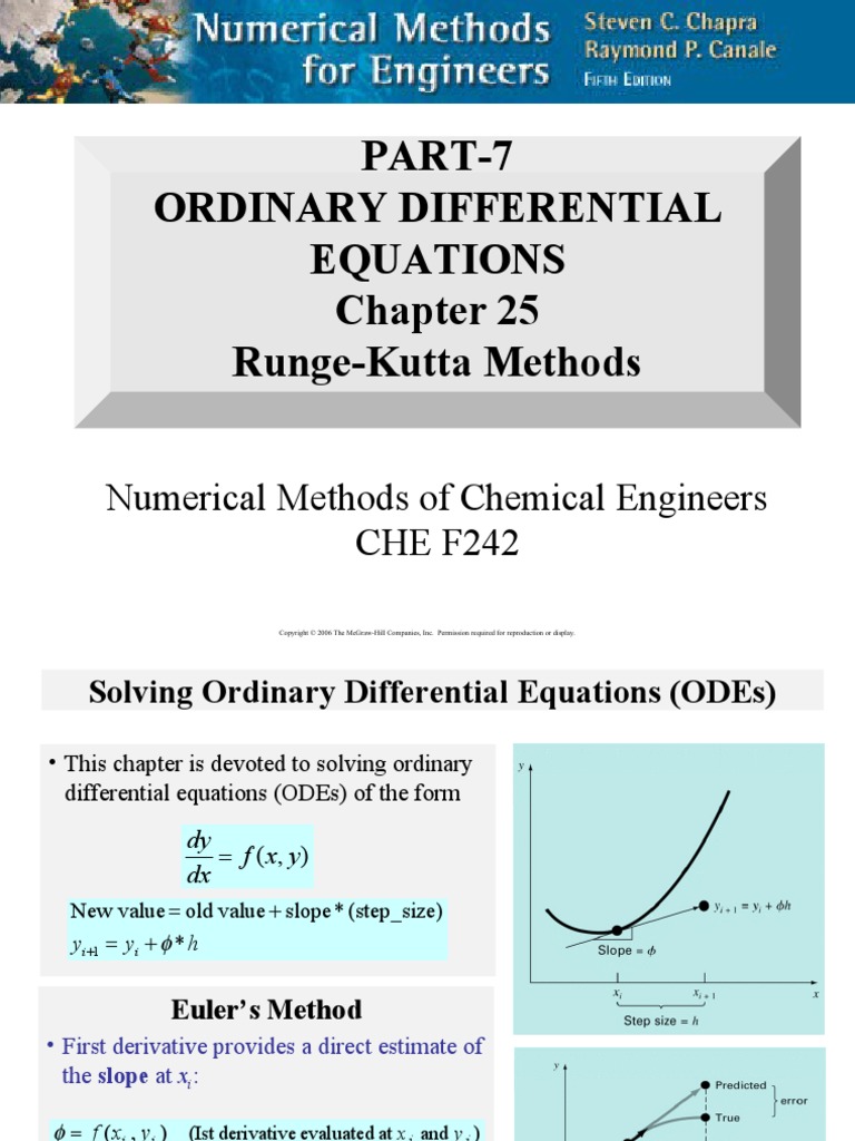 PART7 Ordinary Differential Equations RungeKutta Methods Numerical Methods of Chemical