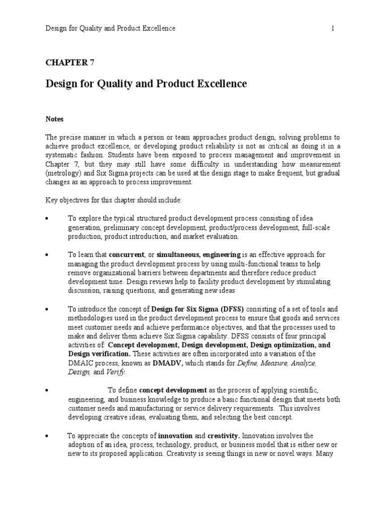 Design for Quality in Product Development | PDF | Reliability ...