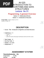 AV-223 Programming Overview (Lecture 1)