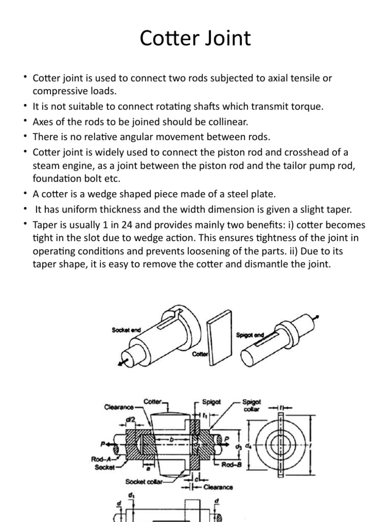 Cotter Joint PDF Bending Stress (Mechanics)