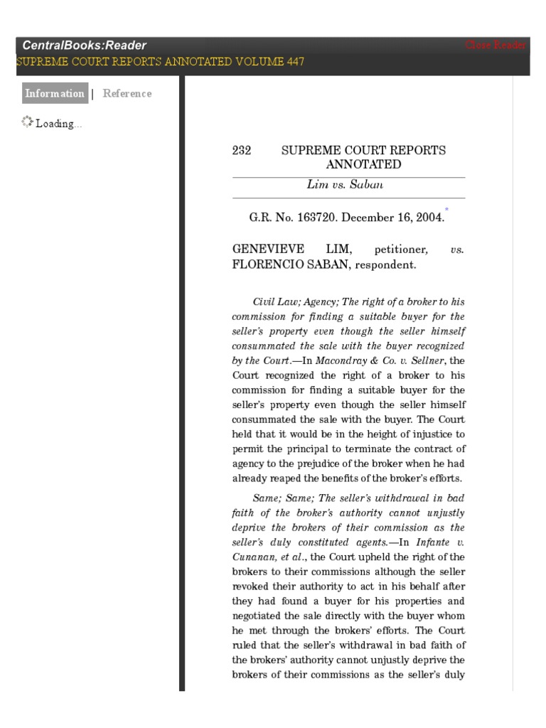 Supreme Court Reports Annotated Volume 447 | PDF | Law Of Agency | Real ...