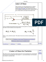 Center of Mass: Forces Torques