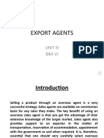 Export Agents: Unit Iii Bba Vi