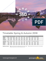 Spring & Autumn Timetable for Zermatt Mountain Railway 2018
