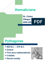 Mathematicians: Mr. Clutter Villegas Middle School 2006-2007