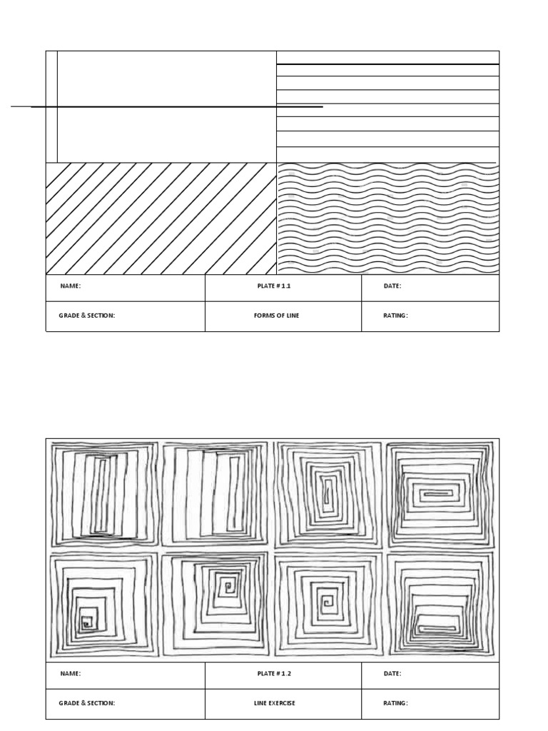 Basic Drafting Line Exercises | PDF | Perspective (Graphical ...