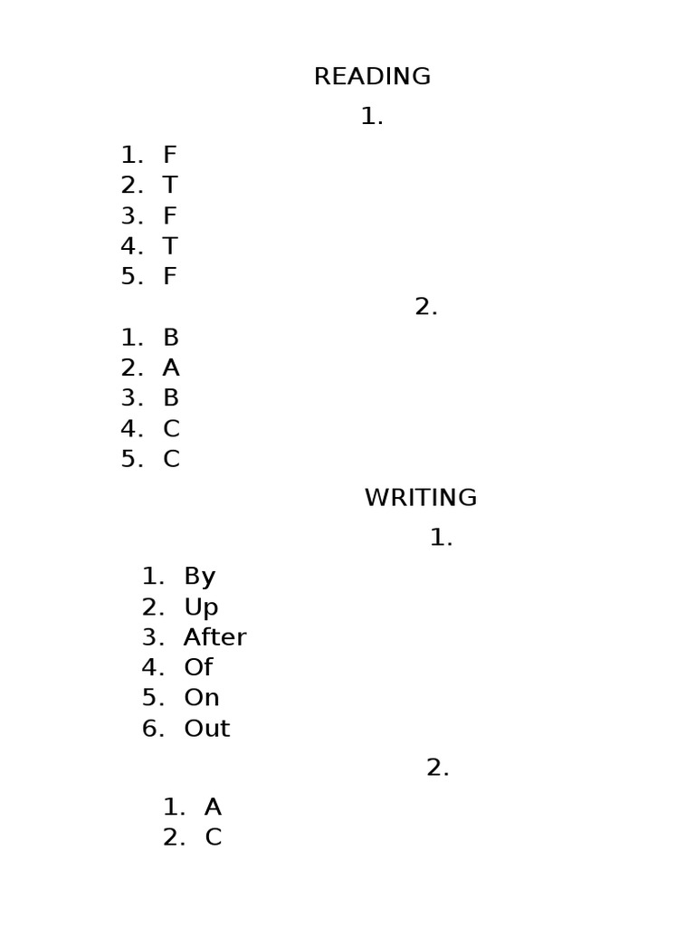 Reading and Writing Practice Exercises | PDF