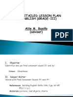 Semi-Detailed Lesson Plan in English (Grade-Iii) Alile M. Basiño (Adviser)