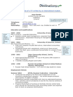 Download:: Example of A CV Written by An International Student
