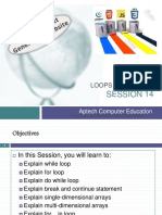 Session 14: Loops and Arrays