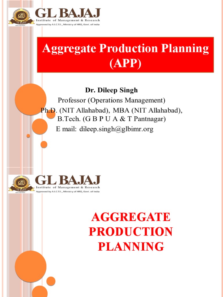 Aggregate Production Planning (APP) | PDF | Inventory | Economics