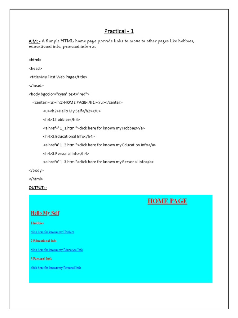 Iwt Practical | PDF | Html | Databases
