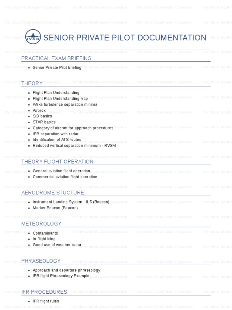 Senior Private Pilot Documentation PDF | PDF | Instrument Flight Rules ...
