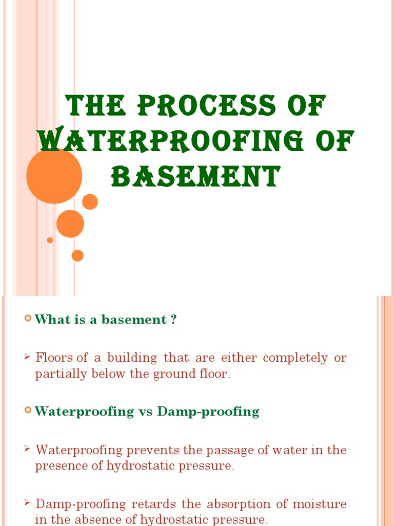 The Process of Waterproofing of Basement | PDF | Basement | Wall