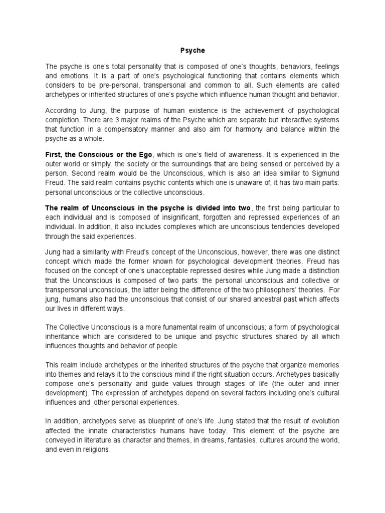 Carl Jung Archetypes PDF Unconscious Mind Archetype