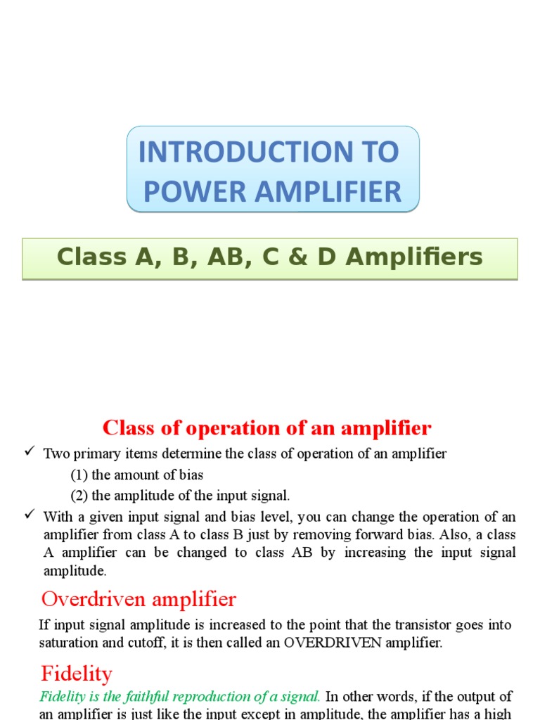 Power Amplifiers | PDF | Amplifier | Electronic Circuits