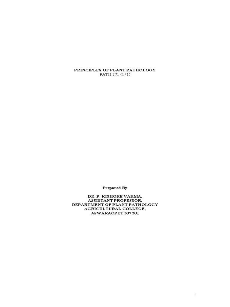 Principles of Plant Pathology Overview | PDF | Plant Pathology | Fungus
