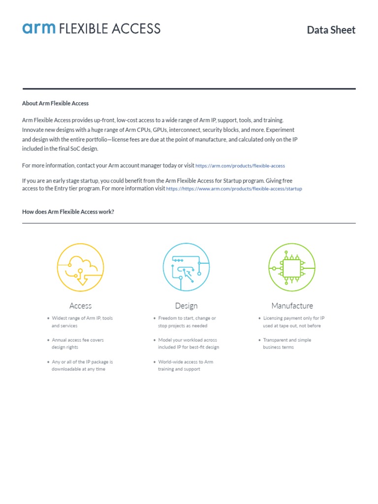 Arm Flexible Access Data Sheet PDF | PDF | Arm Architecture | System On ...