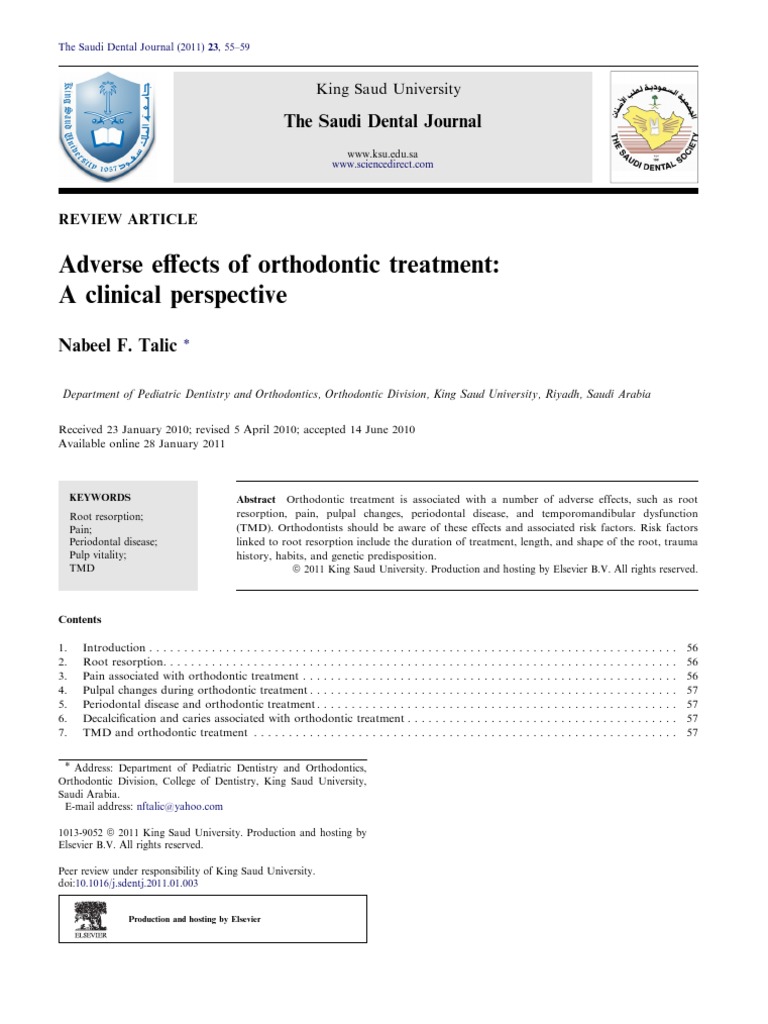 Adverse Effects of Orthodontic Treatment PDF | PDF | Periodontology ...