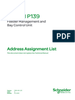 Micom P139: Address Assignment List