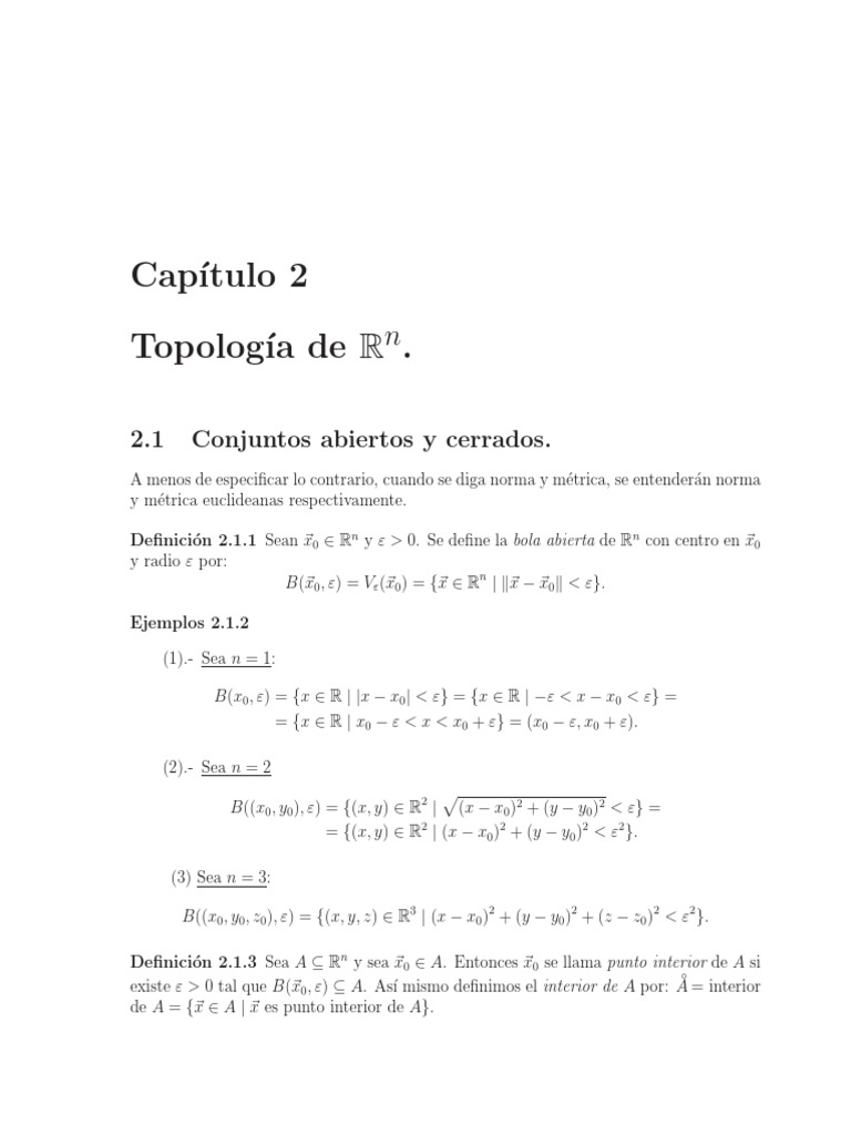 Topología de R N PDF Conjunto (Matemáticas) Lógica matemática