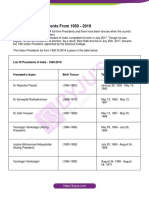 List of Indian Presidents From 1950 - 2019