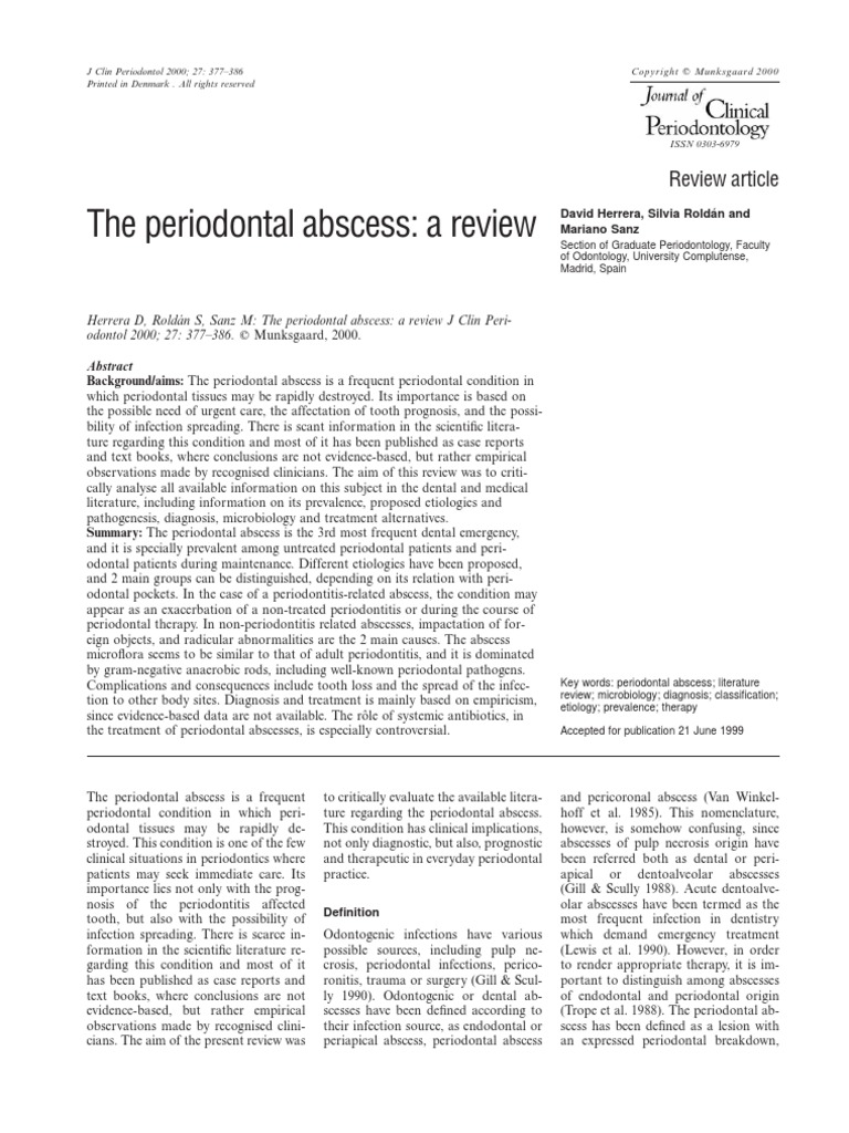 The Periodontal Abscess: A Review | PDF
