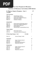 001 Bachelor of Pharmacy Curriculum (2009 Batch)