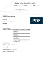 Experiment 3: Determination of Density: Objectives