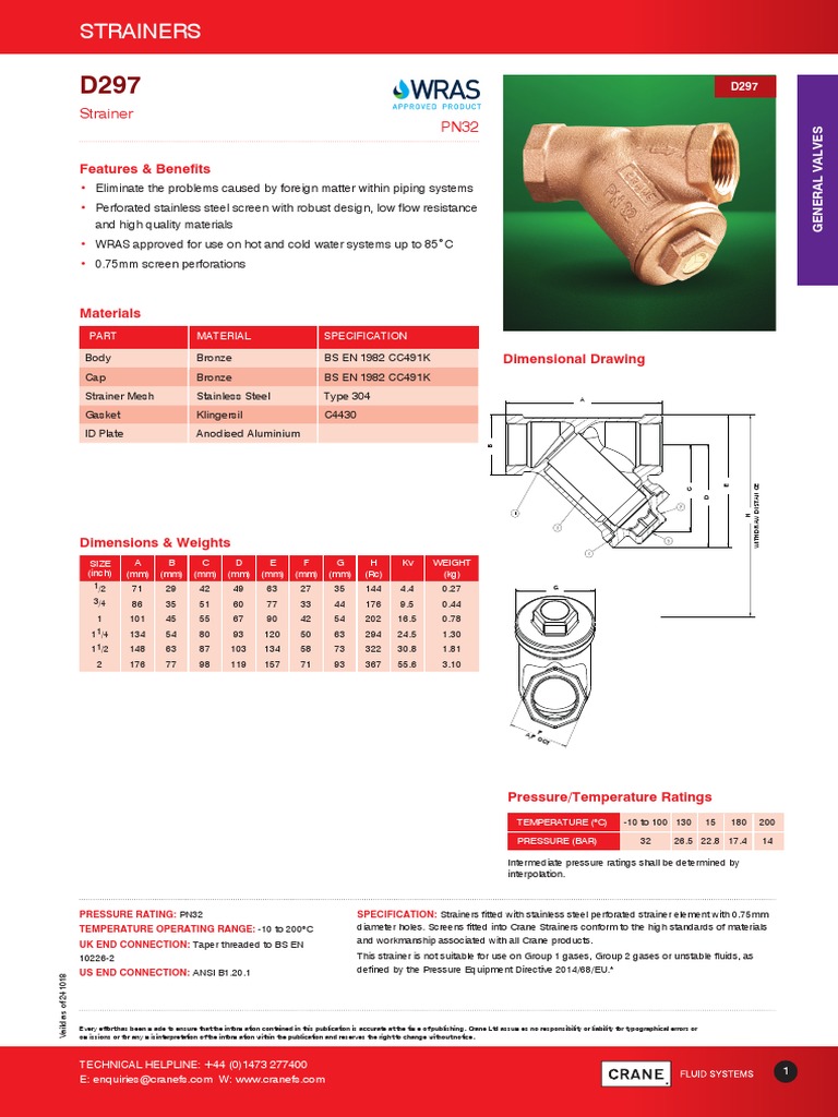 Strainer PN32: Features & Benefits | PDF | Stainless Steel | Chemical ...