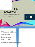 Complex Analysis: Section 6: Series and Residues