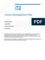 Career Development Plan: Employee Name: Current Role: Career or Job Interest: Date of Plan