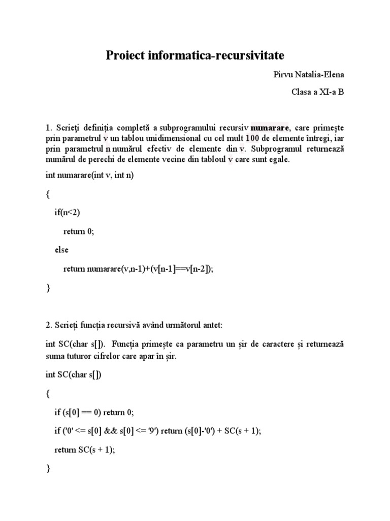 Proiect Informatica | PDF